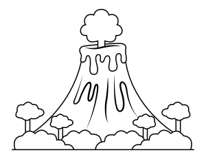 Volcano Coloring Page