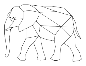Walking Geometric Elephant Coloring Page