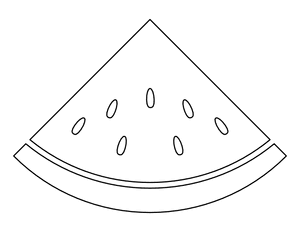 Watermelon Wedge With Seeds Coloring Page