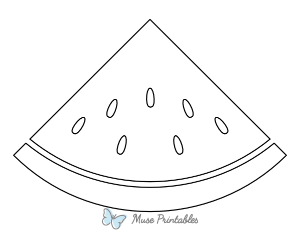 Watermelon Wedge With Seeds Coloring Page