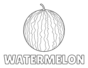 Watermelon Word Coloring Page