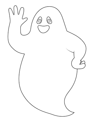 Waving Ghost Coloring Page