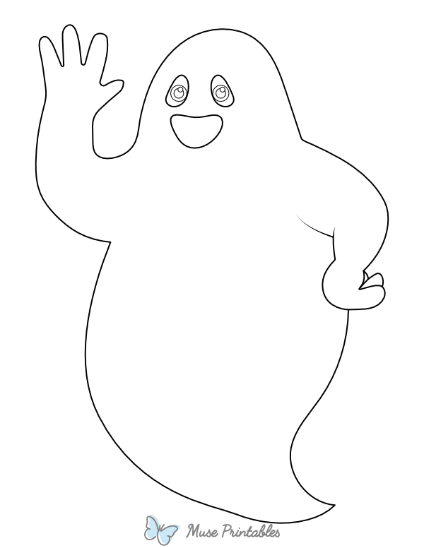 Waving Ghost Coloring Page