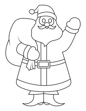 Waving Santa Claus Coloring Page