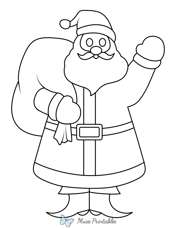 Waving Santa Claus Coloring Page