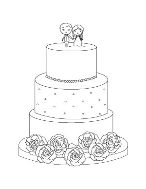 Wedding Cake Coloring Page