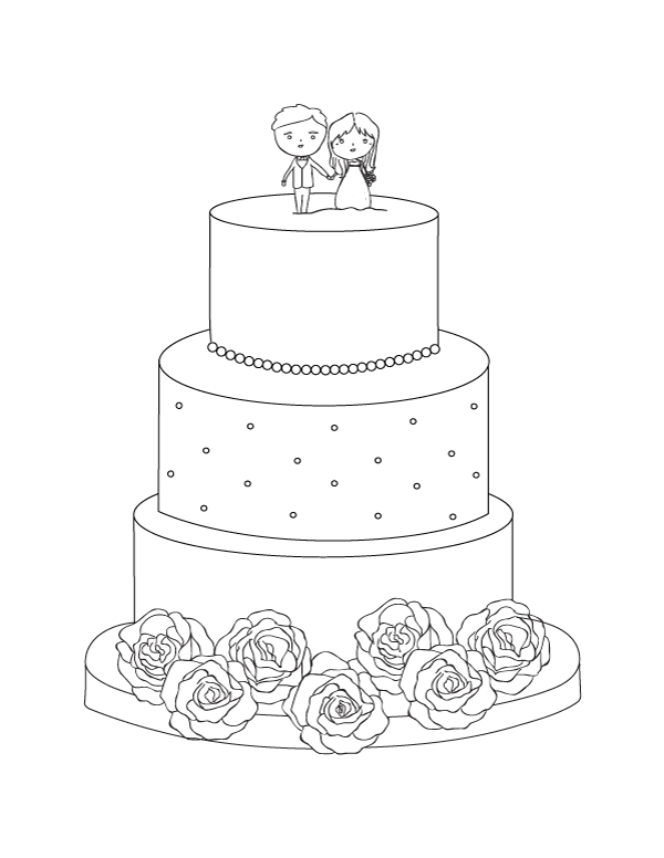 Wedding Cake Coloring Page