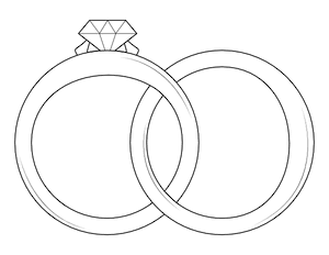 Wedding Rings Coloring Page