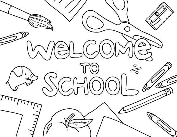 Printable Welcome To School Coloring Page