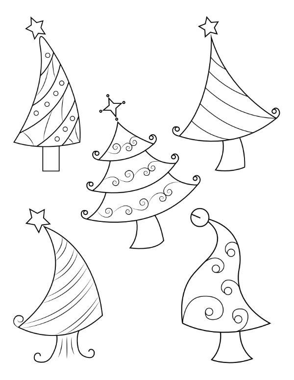 Whimsical Christmas Tree Drawings