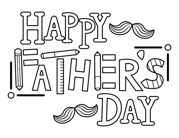 Whimsical Father's Day Coloring Page