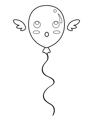 Winged Balloon Coloring Page