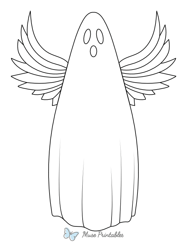 Winged Ghost Coloring Page