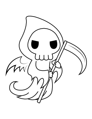 Winged Grim Reaper Coloring Page