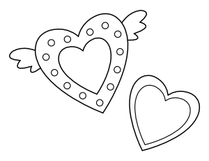 Winged Heart Coloring Page
