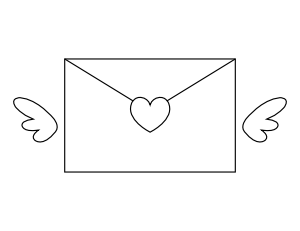 Winged Heart Envelope Coloring Page
