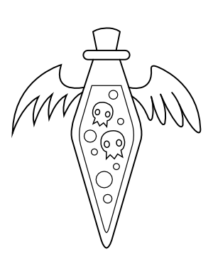 Winged Potion Bottle Coloring Page