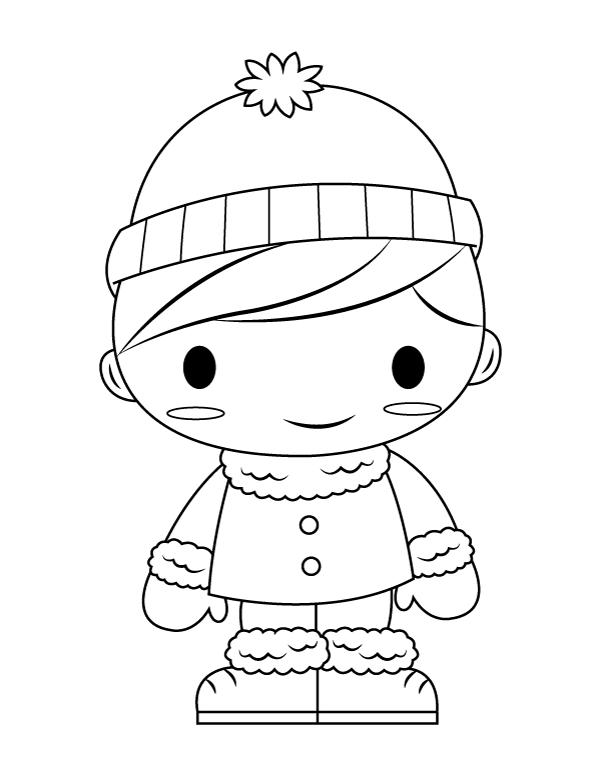 Winter Boy Coloring Page
