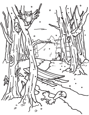 Winter Forest Coloring Page