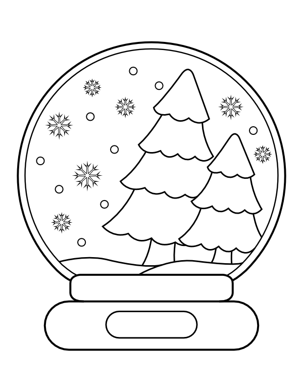 Winter Snow Globe Coloring Page