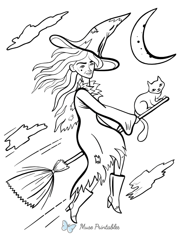 Printable Witch Coloring Page