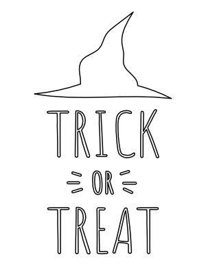 Witch Hat Trick Or Treat Coloring Page