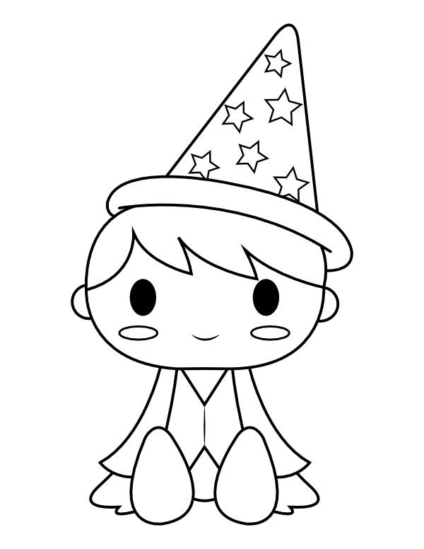 Wizard Costume Coloring Page