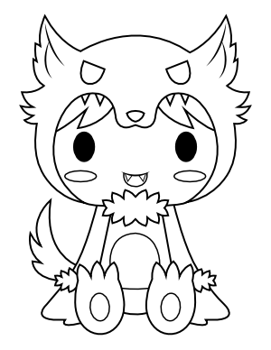 Wolf Costume Coloring Page