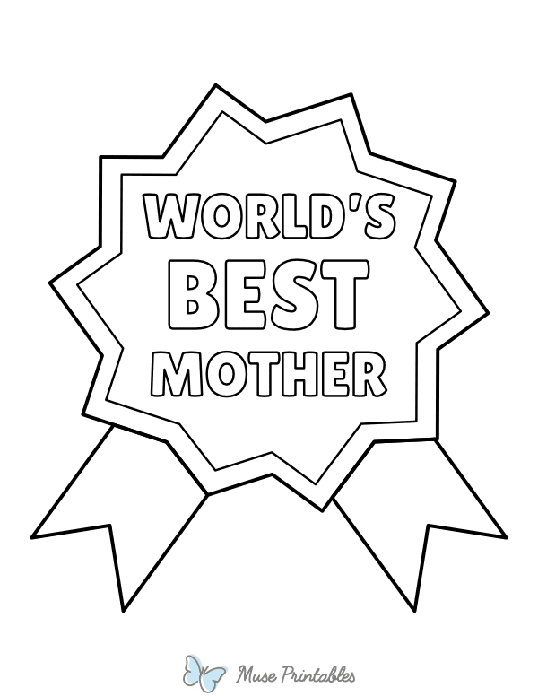 World's Best Mother Ribbon Coloring Page