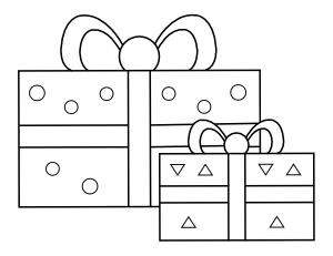 Wrapped Christmas Presents Coloring Page