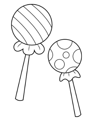 Wrapped Lollipop Coloring Page