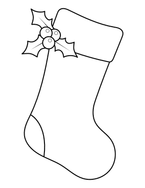 Xmas Stocking Coloring Page