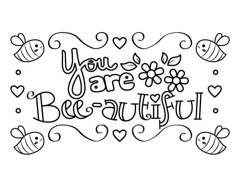 You Are Bee-Autiful Coloring Page