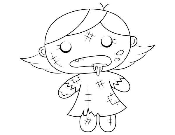 Zombie Girl Coloring Pages