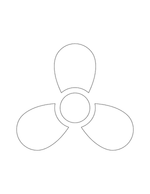 3 Petal Flower Shape Outline Craft Template Printable