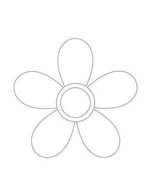 5 Petal Flower Shape Outline Craft Template Printable