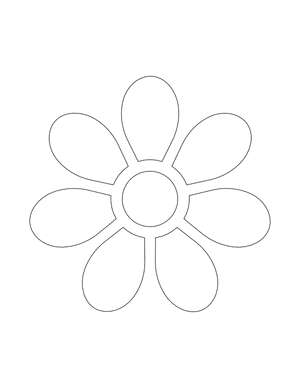 7 Petal Flower Shape Outline Craft Template Printable