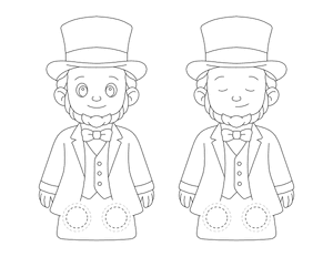 Abraham Lincoln Two Finger Puppet Craft Template