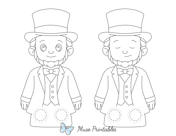 Abraham Lincoln Two Finger Puppet Craft Template