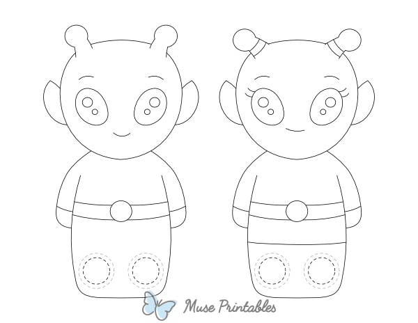 Alien Two Finger Puppet Craft Template