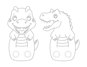 Allosaurus Two Finger Puppet Craft Template Printable