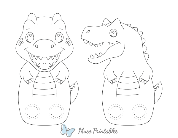Allosaurus Two Finger Puppet Craft Template