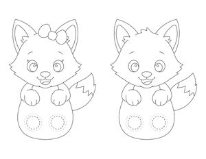 Baby Fox Two Finger Puppet Craft Template Printable