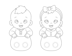 Baby Two Finger Puppet Craft Template