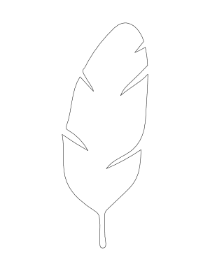 Banana Leaf Shape Outline Craft Template Printable
