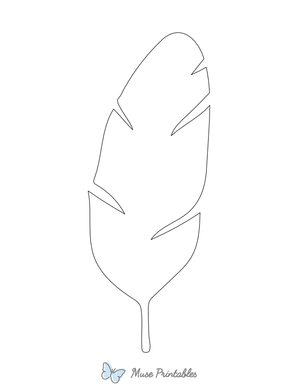 Banana Leaf Shape Outline Craft Template