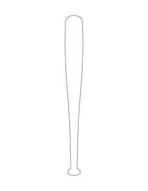 Baseball Bat Shape Outline Craft Template Printable