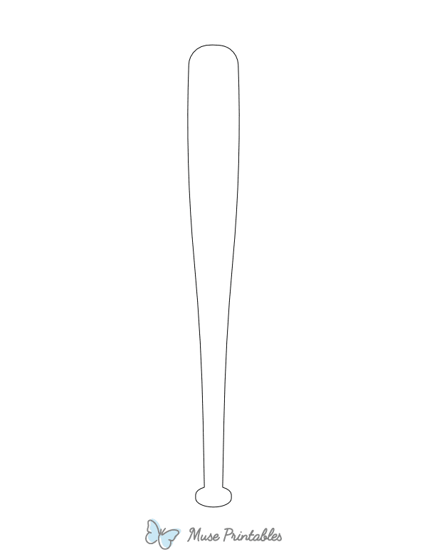 Baseball Bat Shape Outline Craft Template