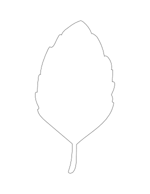 Basil Leaf Shape Outline Craft Template Printable