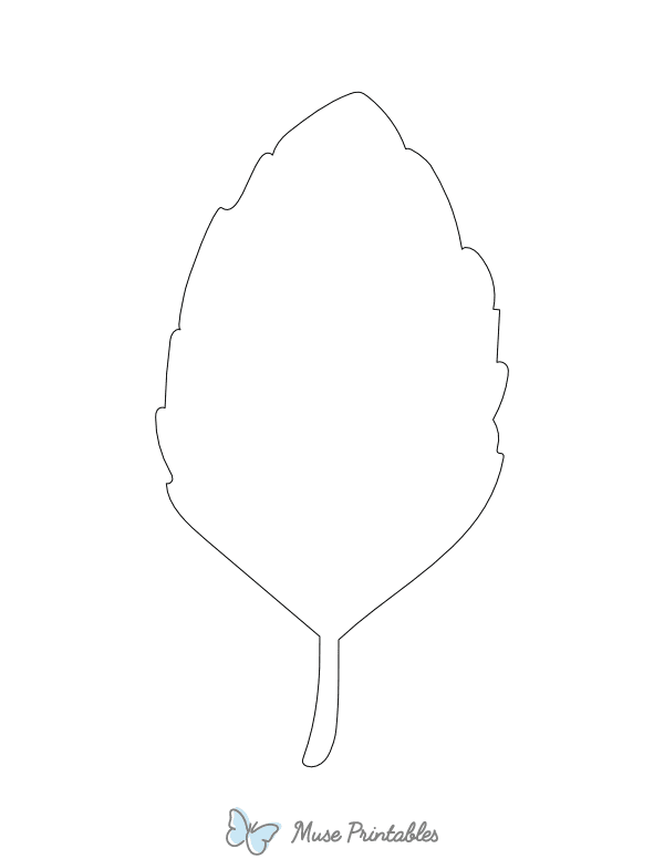 Basil Leaf Shape Outline Craft Template